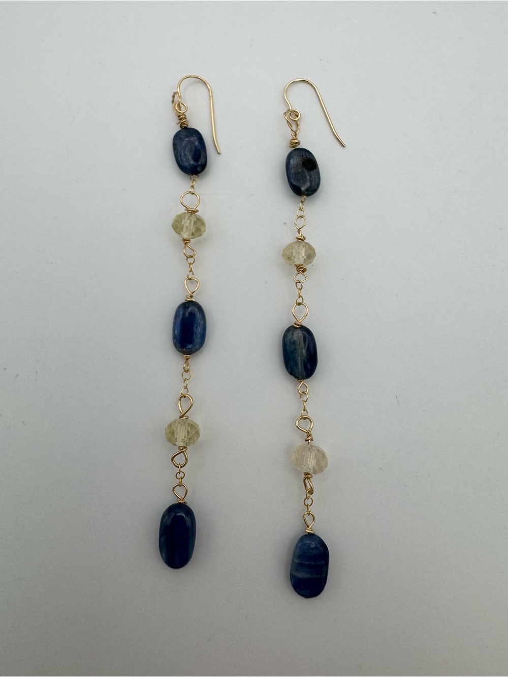 HK9 Kyanite and Lemon Quartz Earrings - Picture 3 of 5